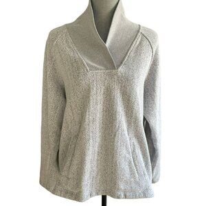 ORVIS Gray Knit Pullover Sweater Sweatshirt Vintage Kangaroo Pocket Women's Size